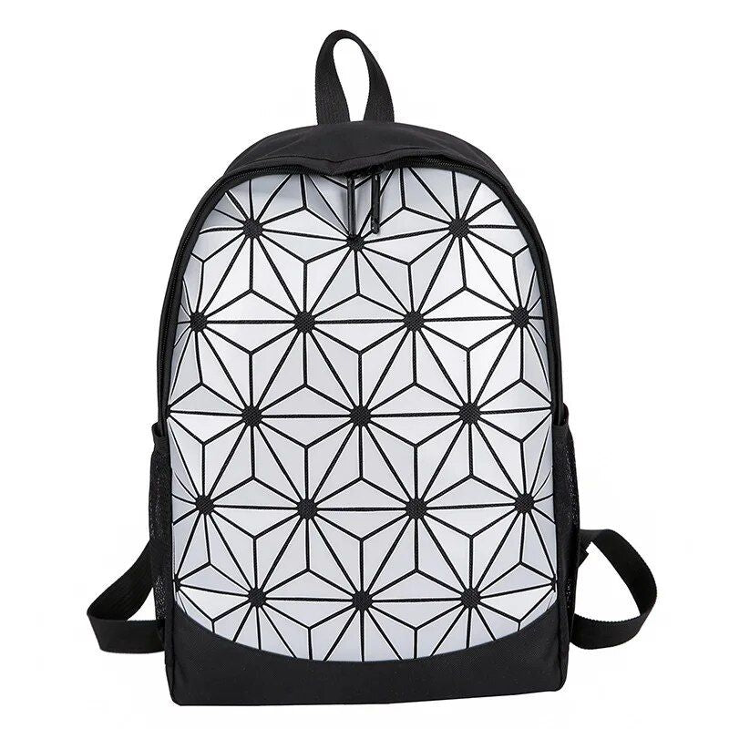 Trendy Geometric Canvas Backpack