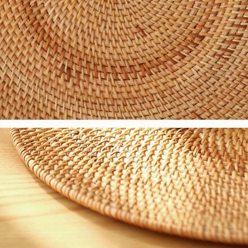 Hand-Woven Rattan Placemat - Eco-Friendly, Modern Oval Table Accessory