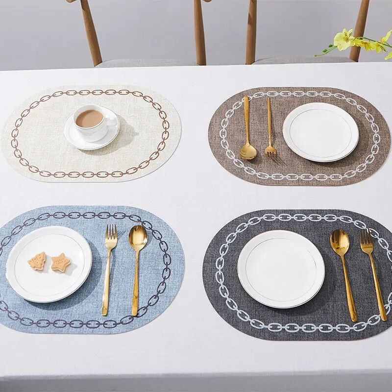 Elegant Nordic Leather Placemats - Waterproof and Heat-Resistant for Ultimate Table Protection