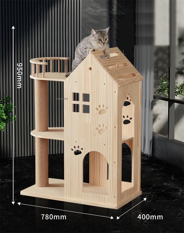 Luxury 5-Tier Wooden Cat Tower