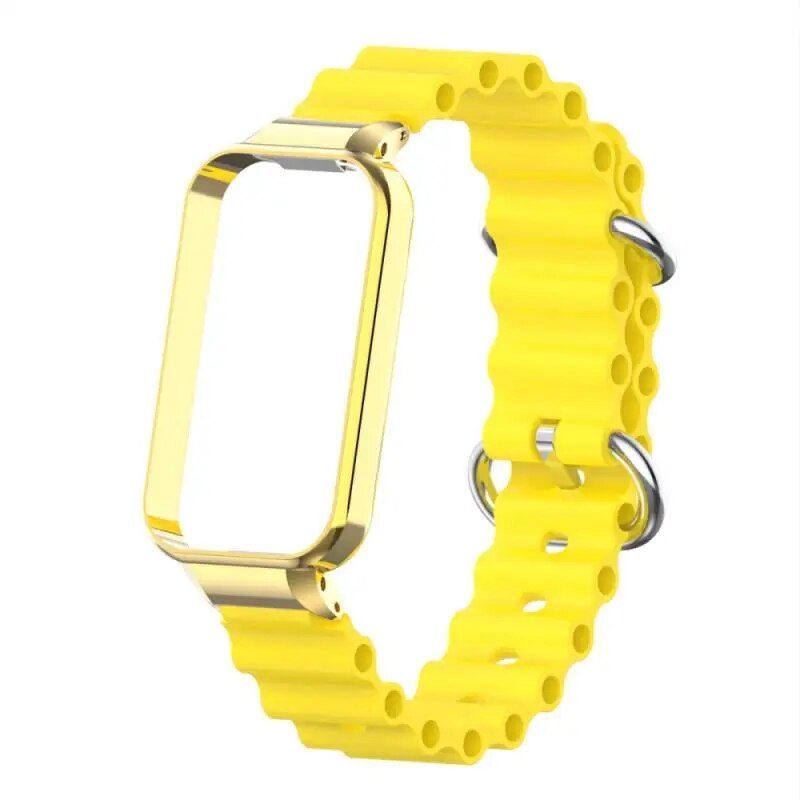 Ocean Silicone Watch Band with Protective Case - Rectangle/Square-shape Design