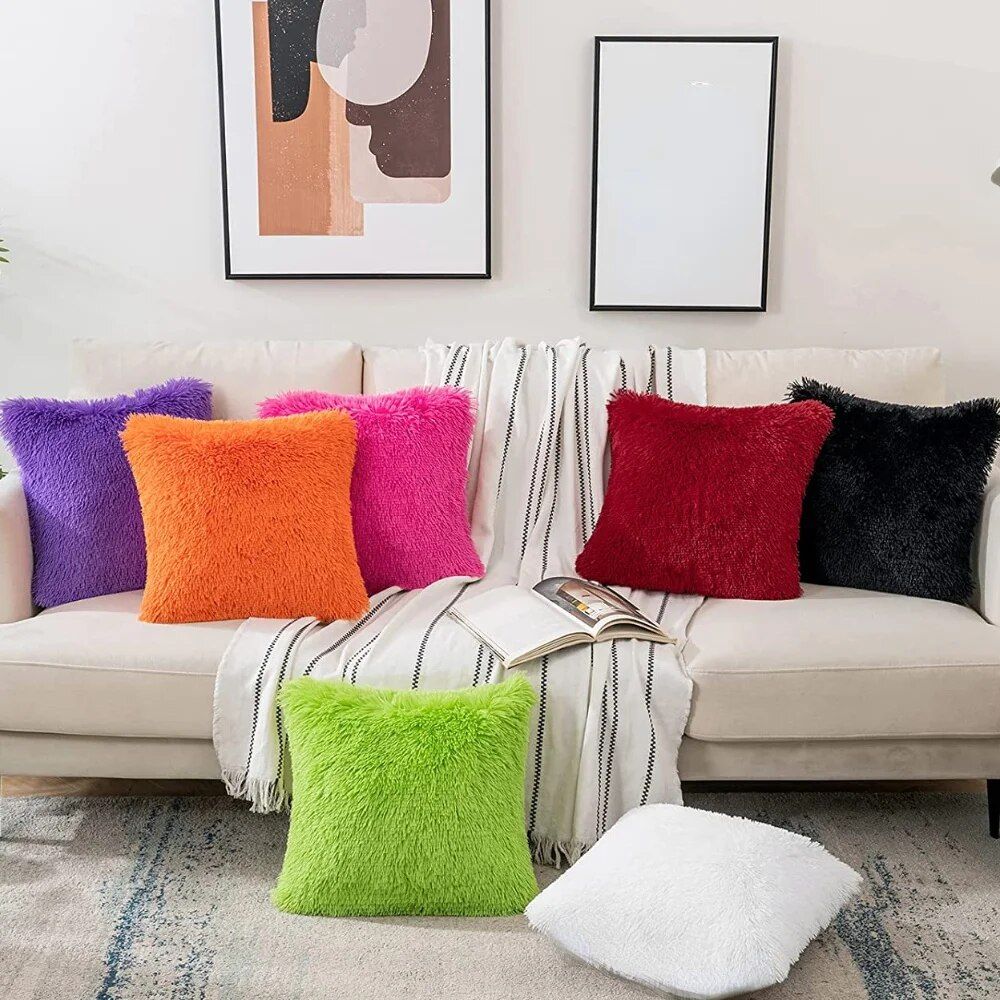 Luxurious Plush Fur Cushion Cover