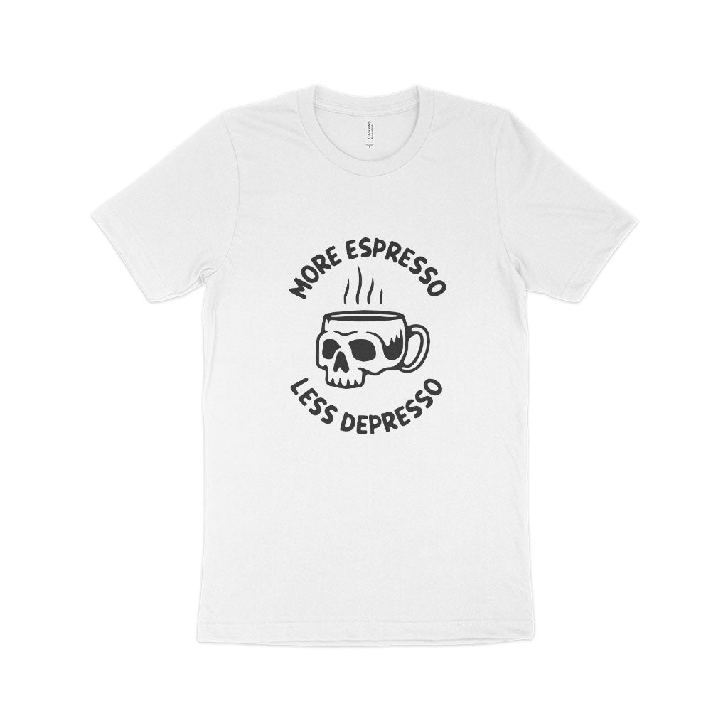 More Espresso Less Depresso Unisex Jersey T-Shirt Made in USA