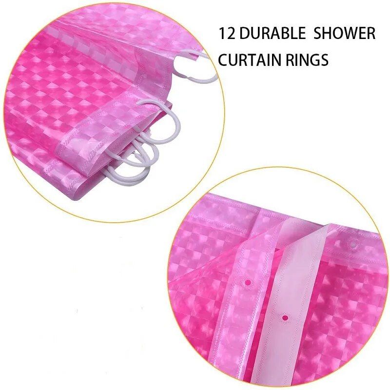 Elegant Pink 3D EVA Waterproof Shower Curtain, 180x180cm