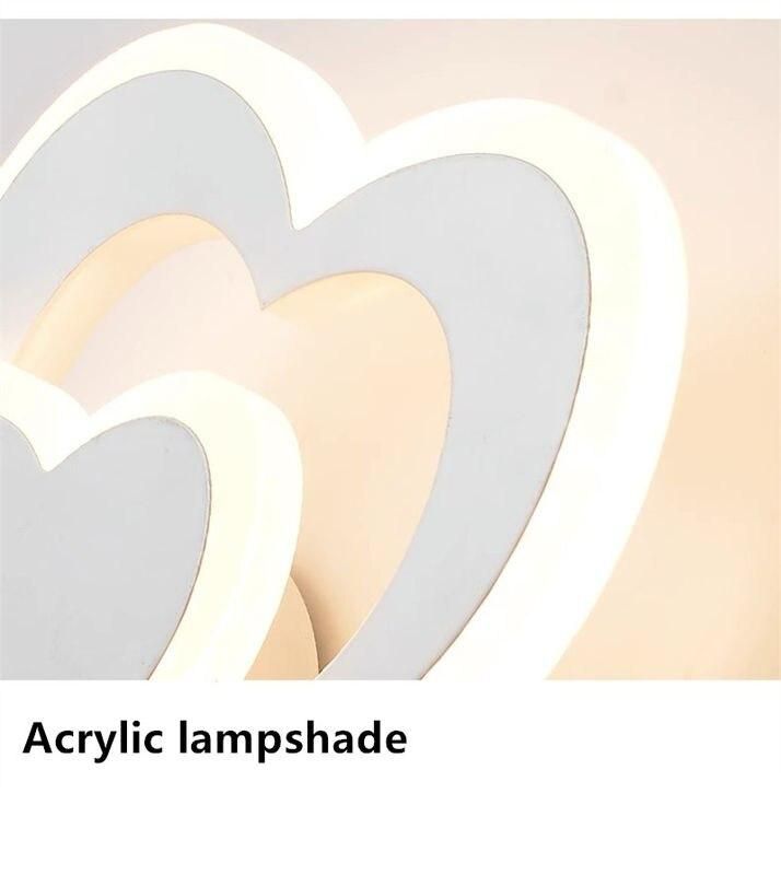 Modern Nordic LED Heart-Shaped Wall Lamp for Cozy Illumination