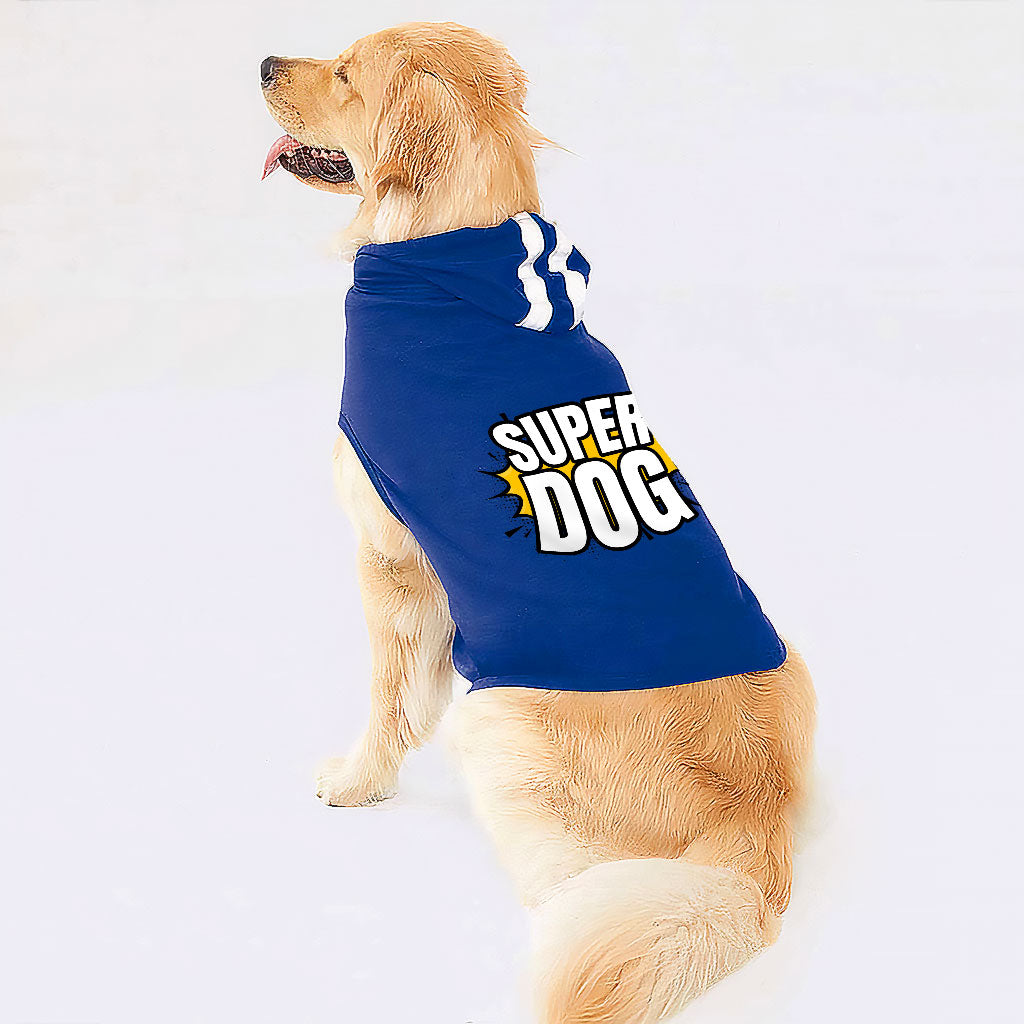 Super Dog Shirt with Hoodie - Colorful Dog Hoodie - Graphic Dog Clothing