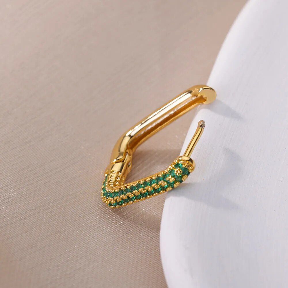 Zircon Hoop Earrings