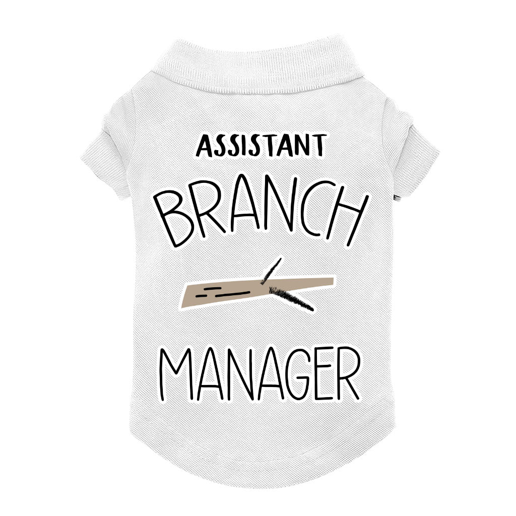 Assistant Branch Manager Dog Polo Shirt - Minimalist Dog T-Shirt - Print Dog Clothing