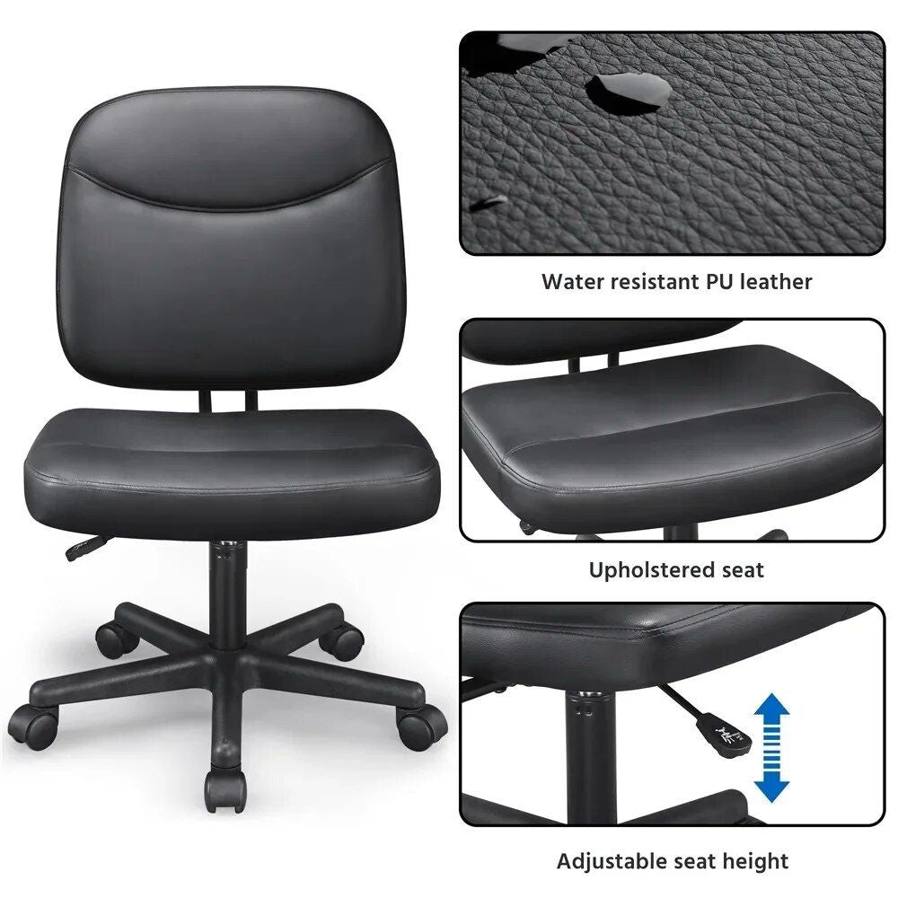 Sleek Black Height Adjustable Swivel Office Chair