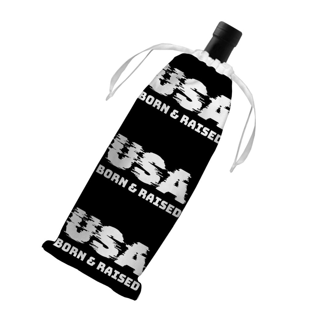 Born in the USA Wine Tote Bag - Patriotic Design Wine Tote Bag - Cool Design Wine Tote Bag