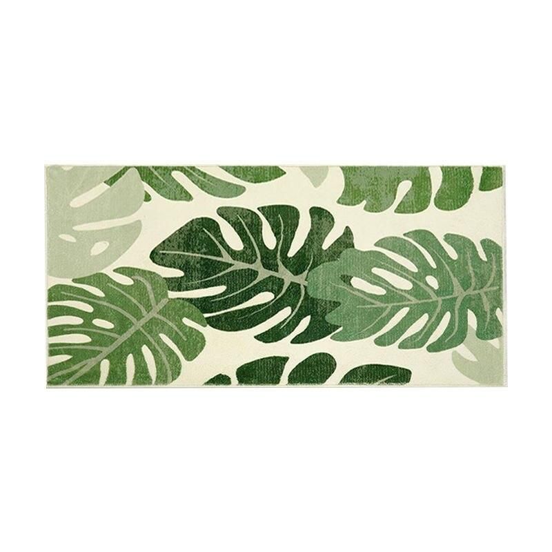 Tropical Green Plant Plush Rug