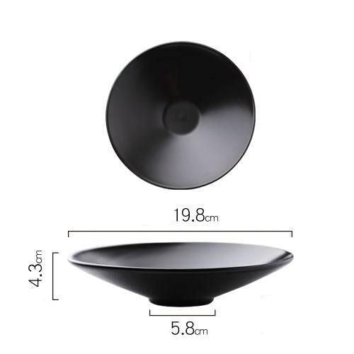 Elegant Matte Black Ceramic Plate Set