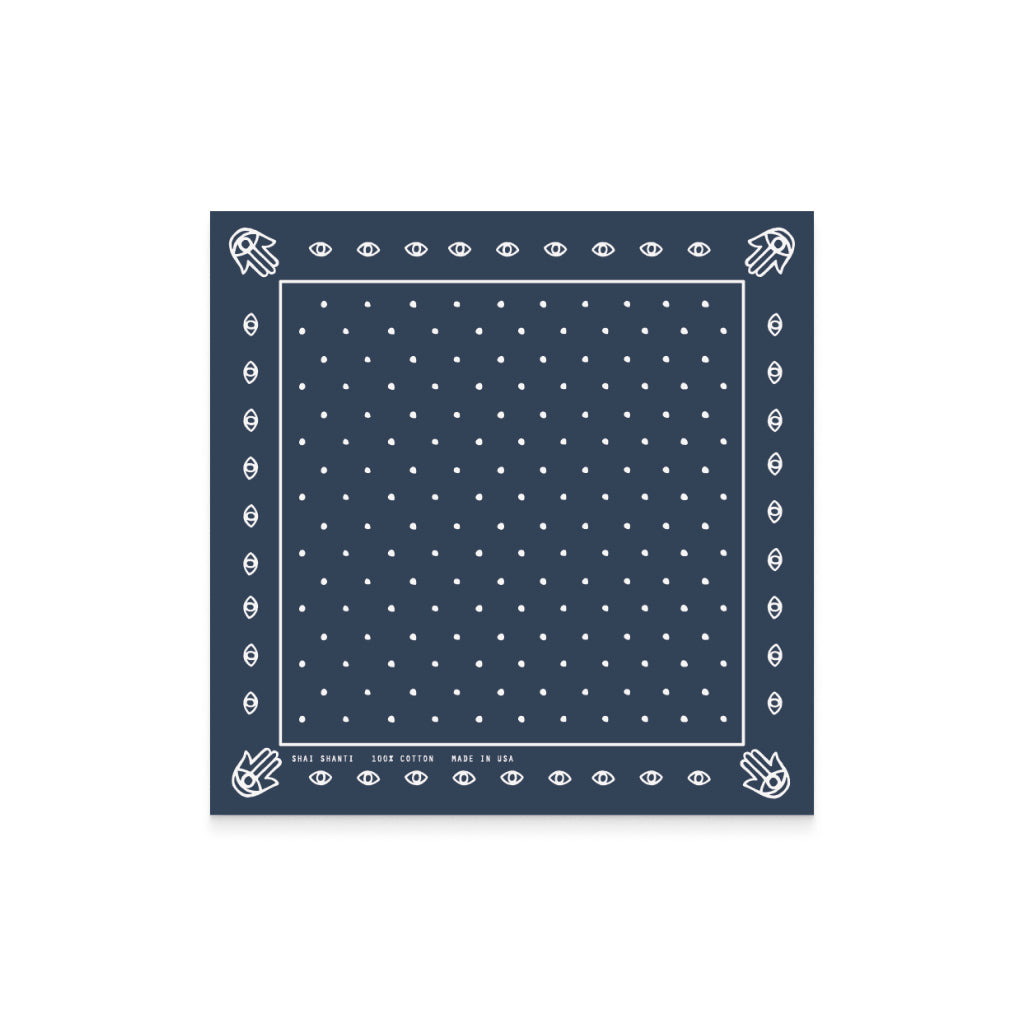 Hamsa & Dots Navy Bandana