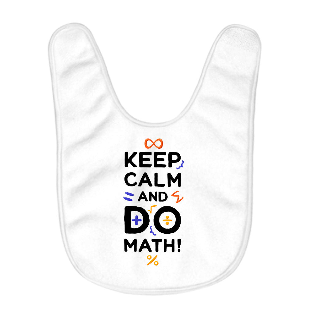 Funny Keep Calm Baby Bibs - Math Themed Baby Feeding Bibs - Trendy Bibs for Eating