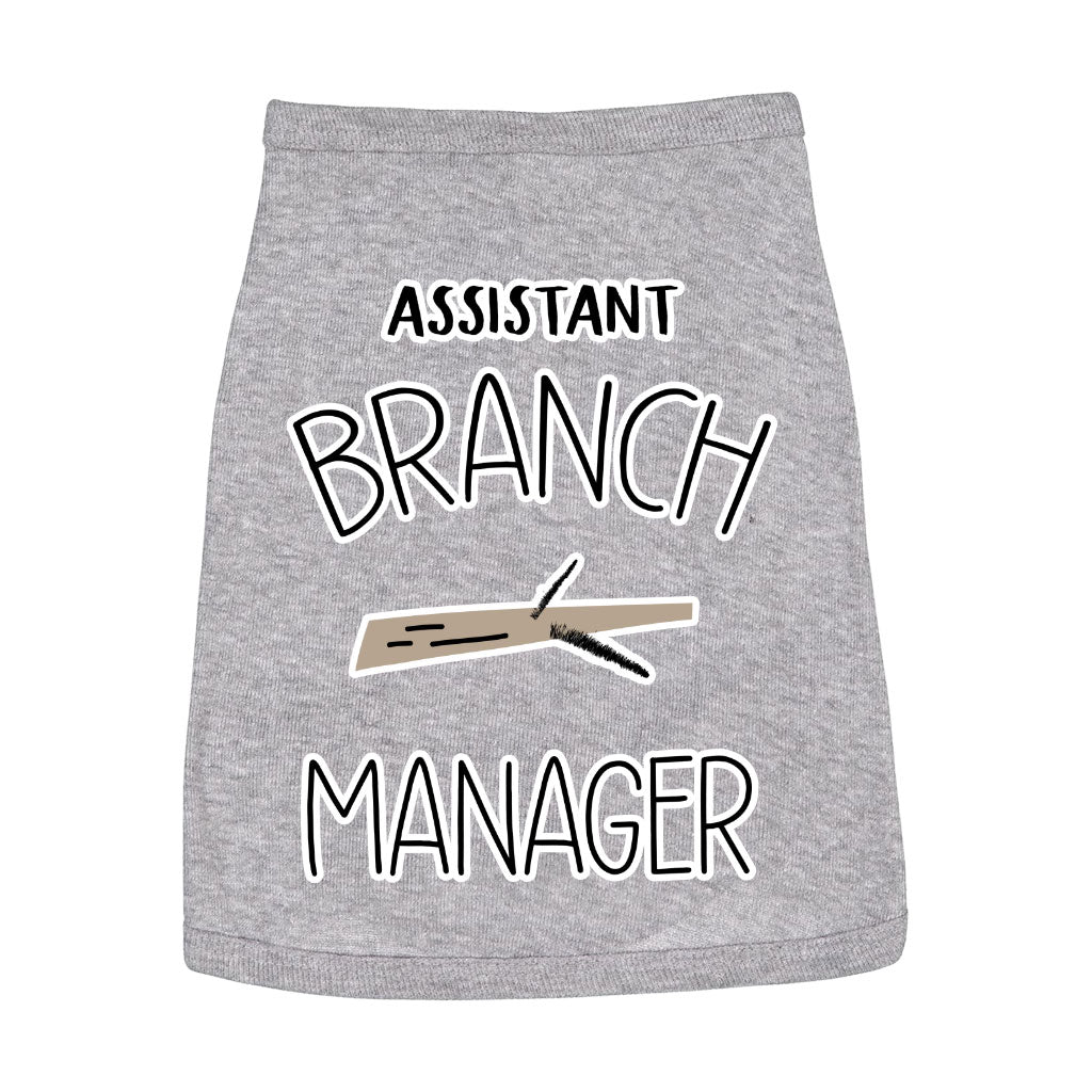 Assistant Branch Manager Dog Sleeveless Shirt - Minimalist Dog Shirt - Print Dog Clothing