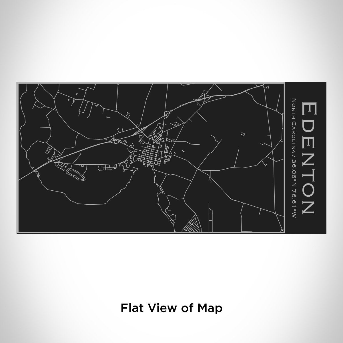 Edenton - North Carolina Engraved Map Insulated Bottle in Matte Black | Cyan Castor