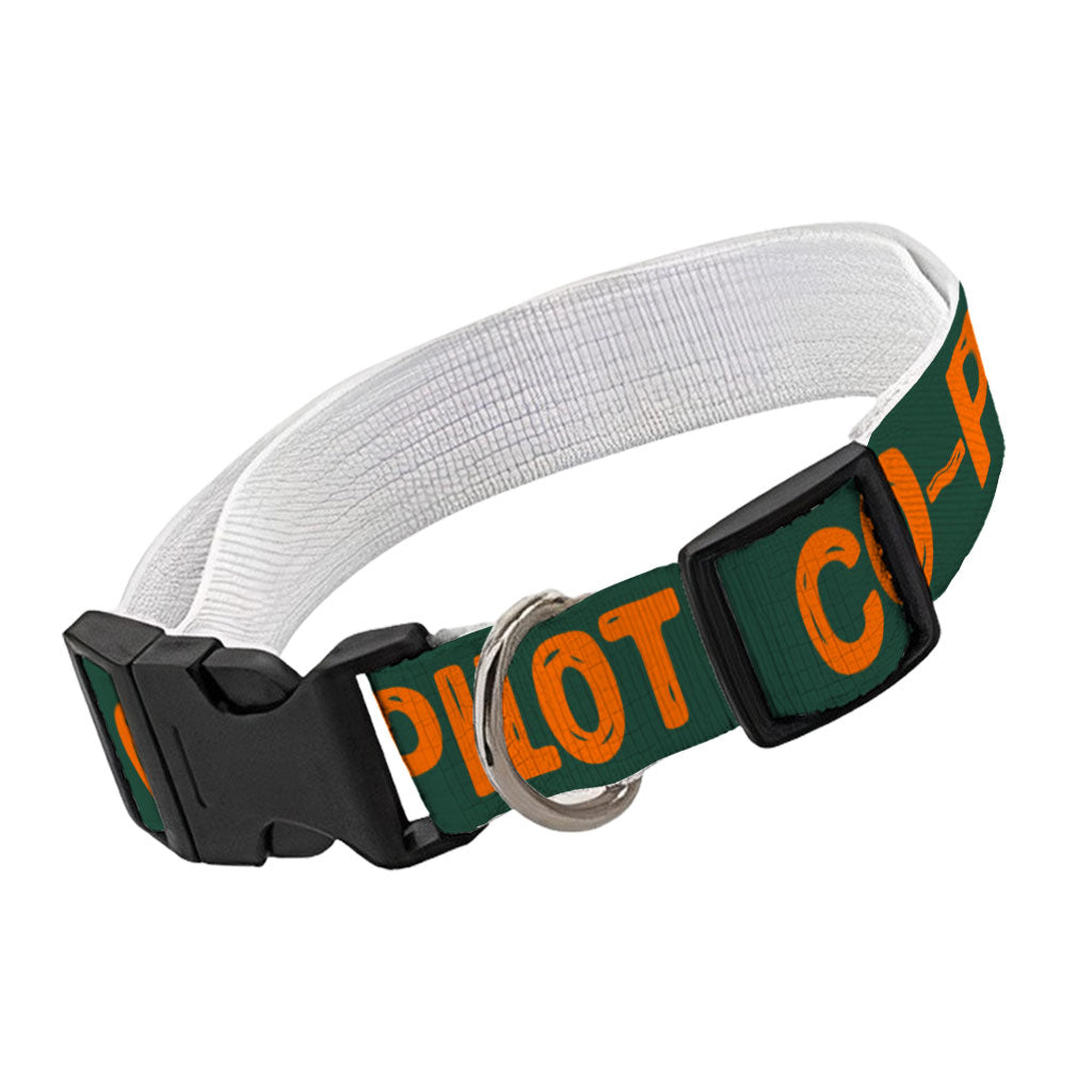 Co Pilot Pet Collar - Best Print Dog Collar - Cool Quote Dog Collar