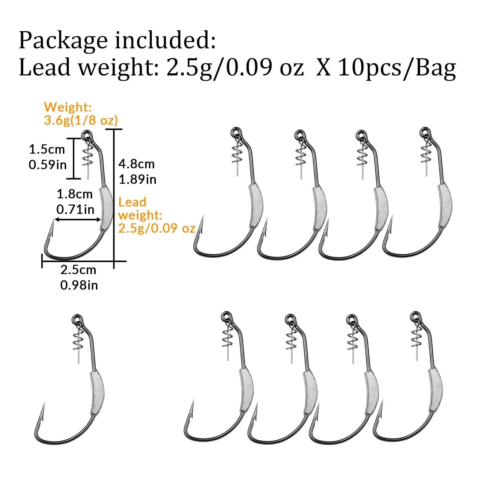 10-Pack Weighted Twistlock Swimbait Hooks