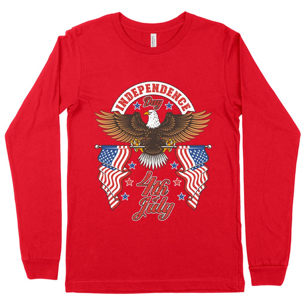 Independence Day 4th of July Long Sleeve T-Shirt - Independence Day T-Shirts - Patriotic USA T-Shirt