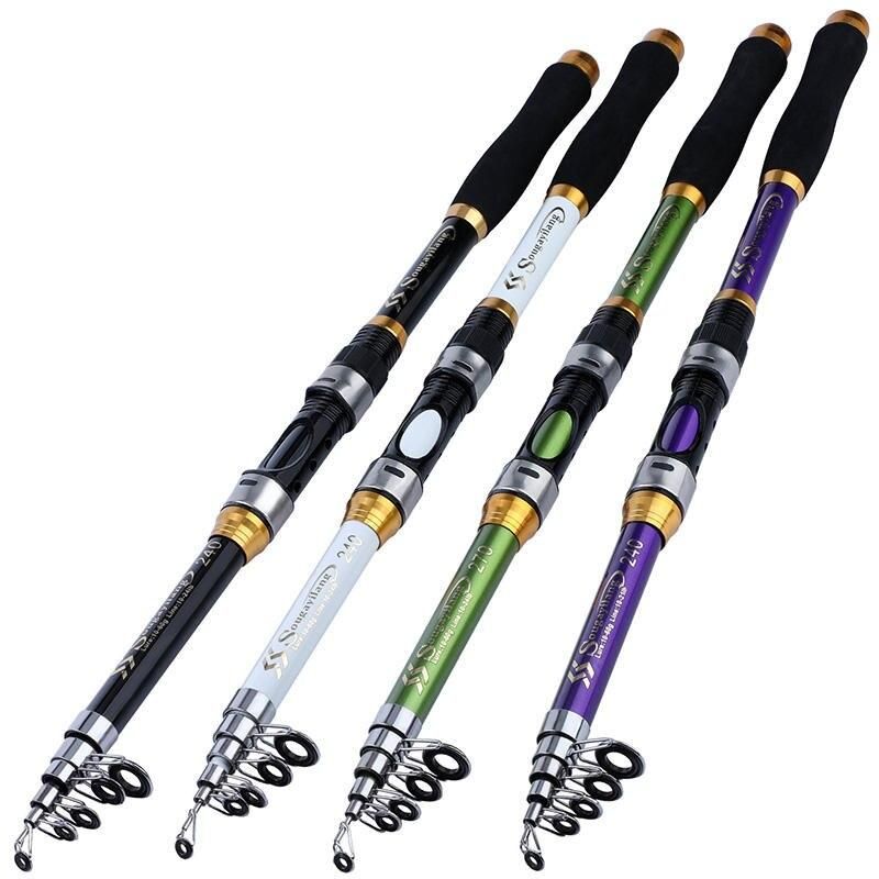 Telescopic Multi-Length Glass Fiber Fishing Rod with EVA Handle