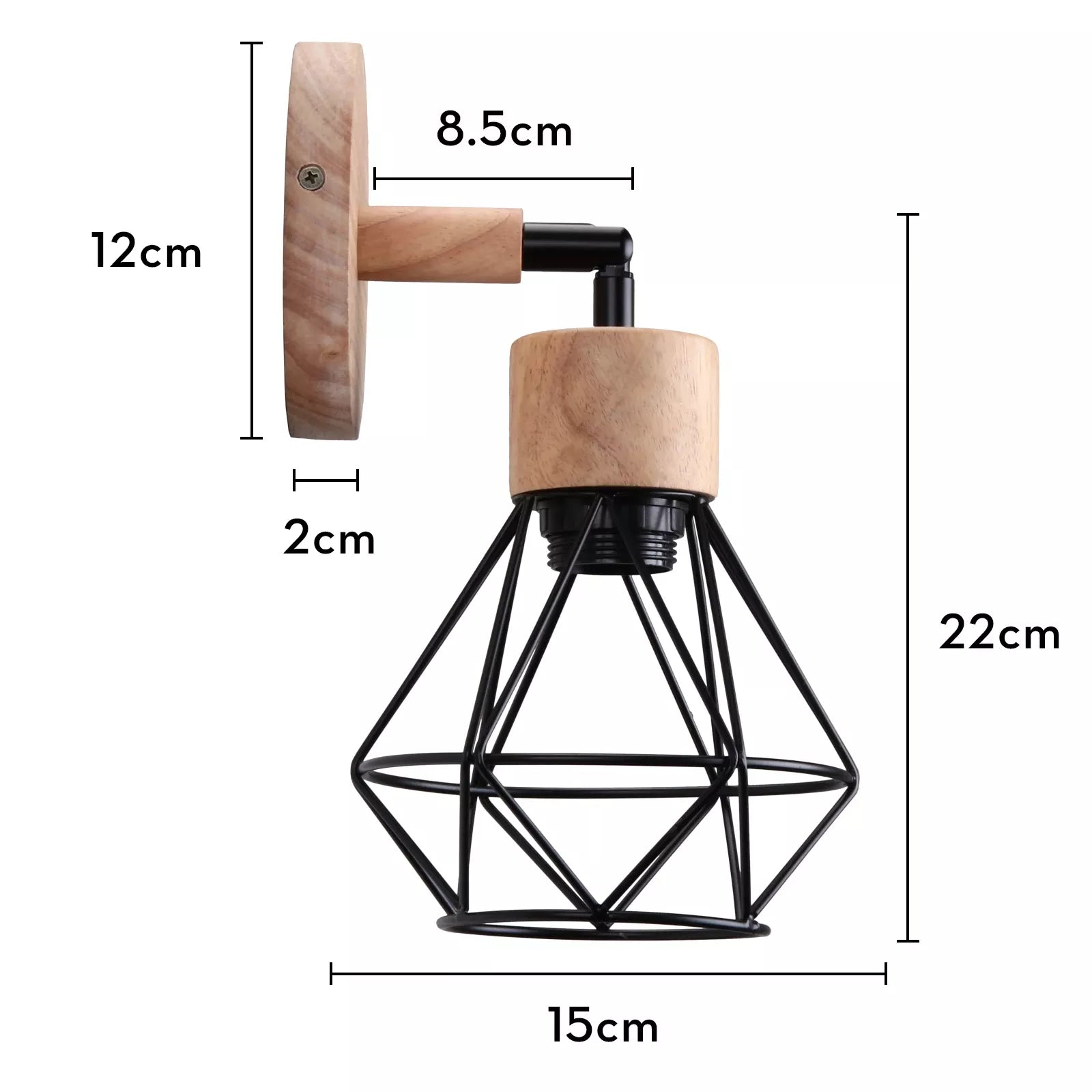 Chic Retro-Modern Iron & Wood Wall Sconce