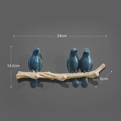 Charming Resin Bird Wall Hanger - Decorative Key, Towel, and Clothes Hook