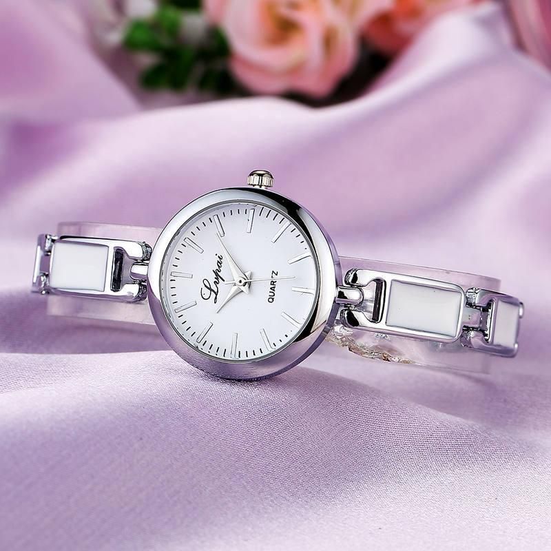 Elegant Stainless Steel Rhinestone Quartz Ladies Watch