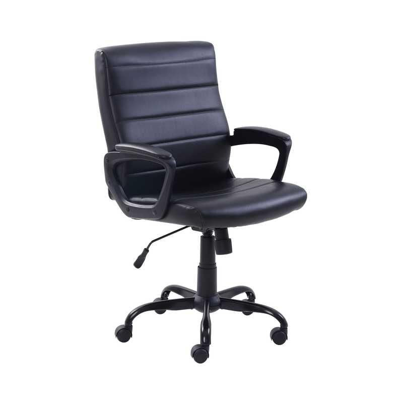 ComfortMax Mid-Back Leather Office Chair - Ergonomic & Adjustable