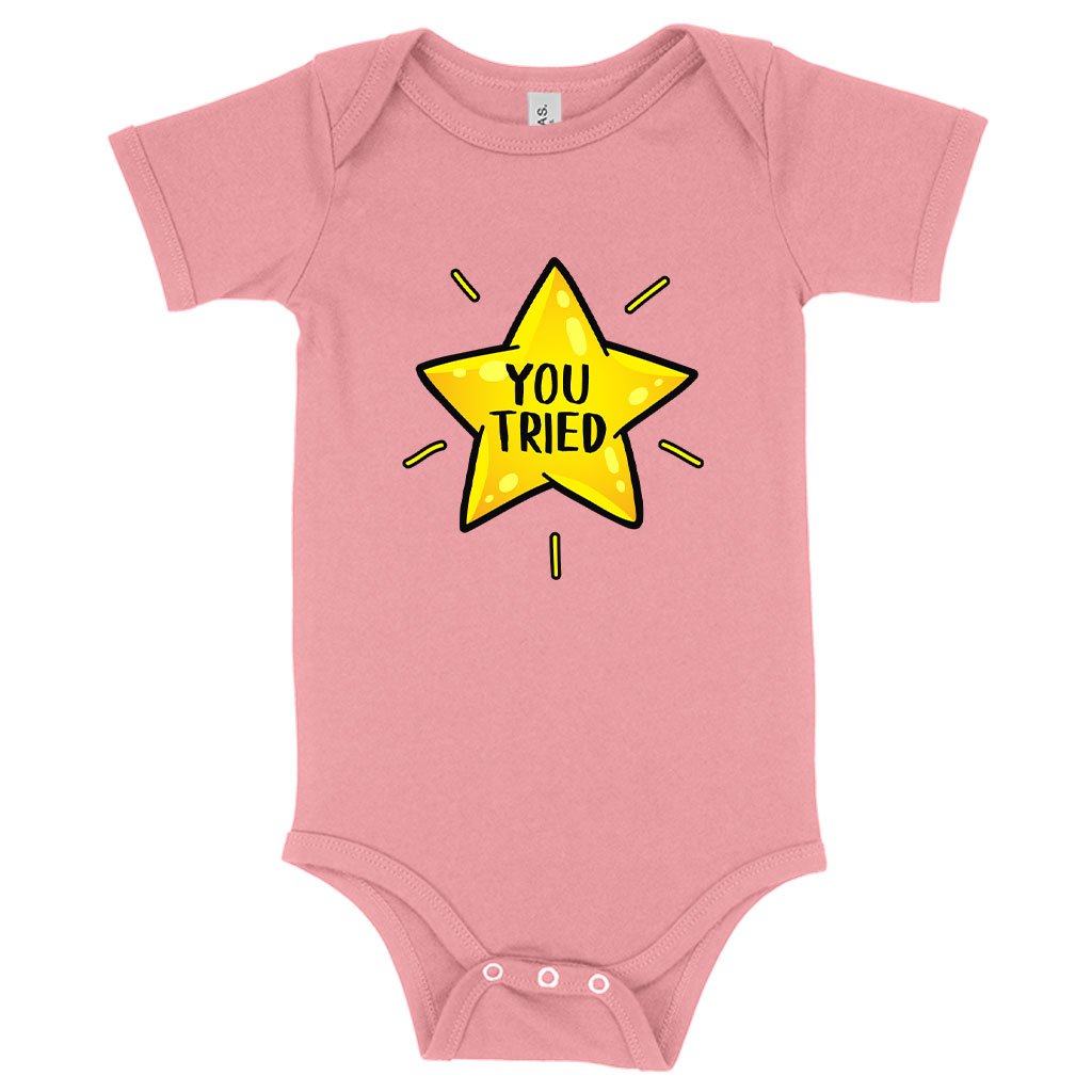 Baby Jersey You Tried Onesie - Gold Star Onesie - Graphic Onesie