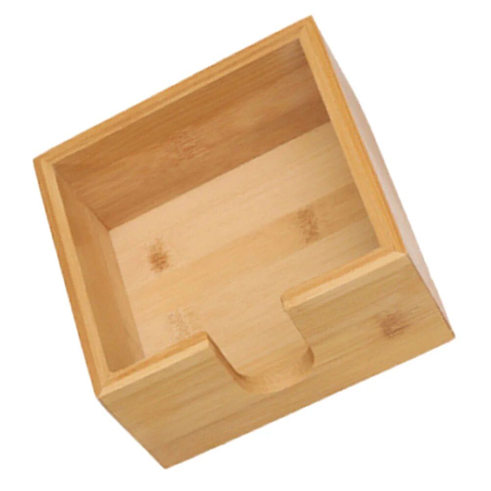 Bamboo Tissue Box - Multi-Function Square Napkin Holder for Home and Office