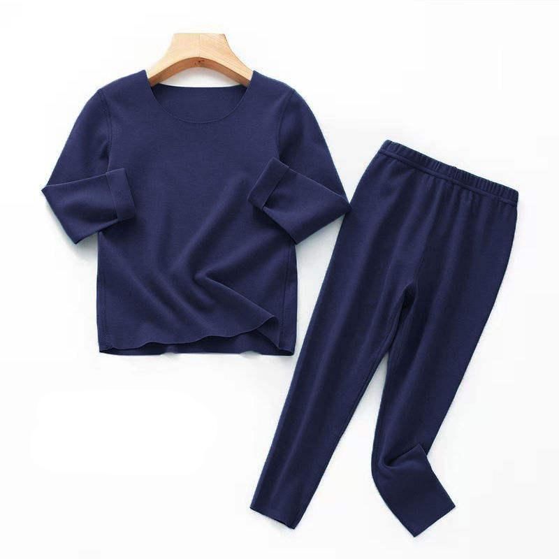 Cozy Kids' Velvet Thermal Underwear Set - Self-Heating, Elastic, Unisex for Winter Comfort