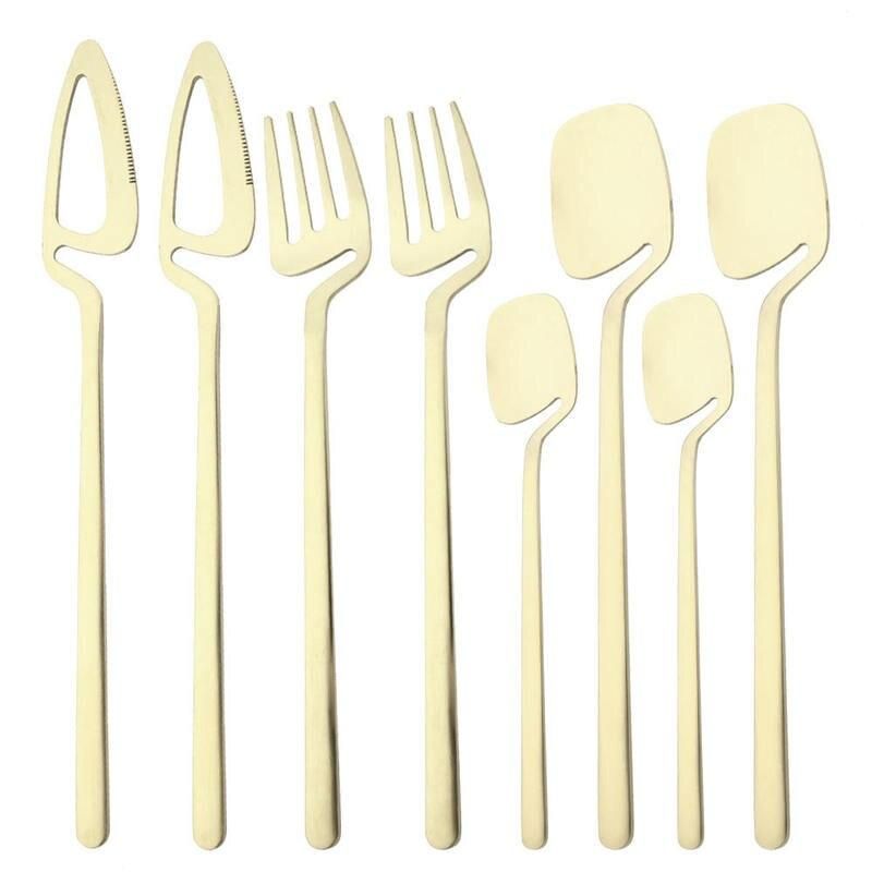 Elegant Matte Gold Stainless Steel Cutlery Set