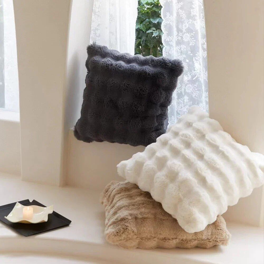 Luxurious Plush Square Cushion Cover 45x45cm