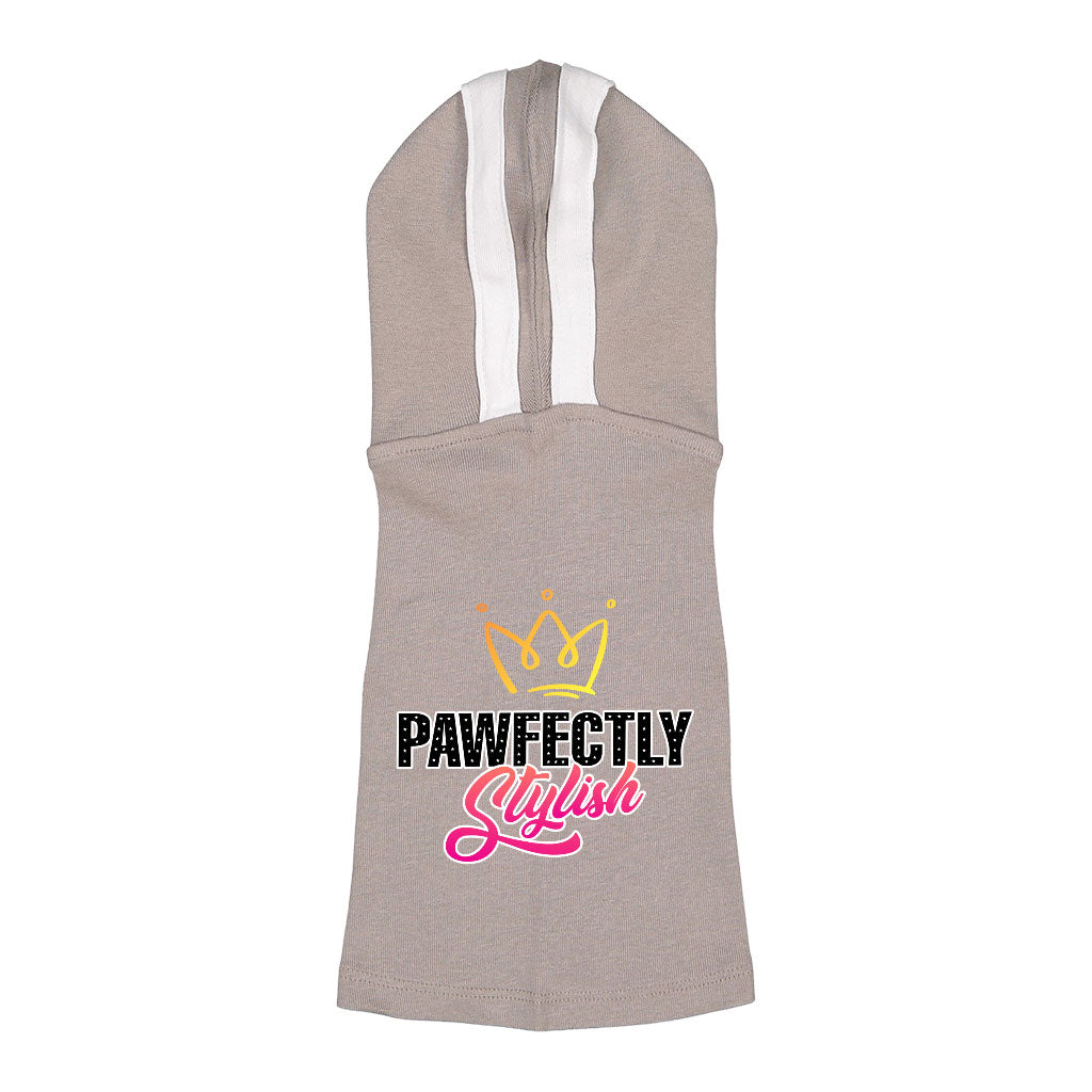 Pawfectly Stylish Dog Shirt with Hoodie - Crown Dog Hoodie - Printed Dog Clothing