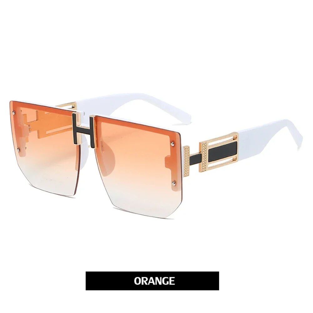 Trendsetting Rimless Square Sunglasses - Unisex, UV400 Protection, Fashion Eyewear