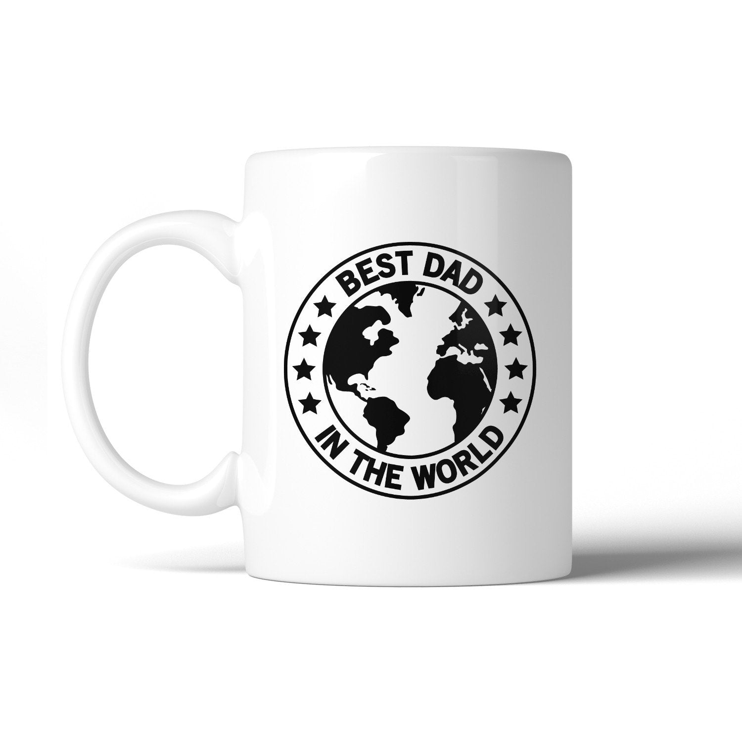 World Best Dad White Unique Design 11oz Ceramic | Teal Tiger