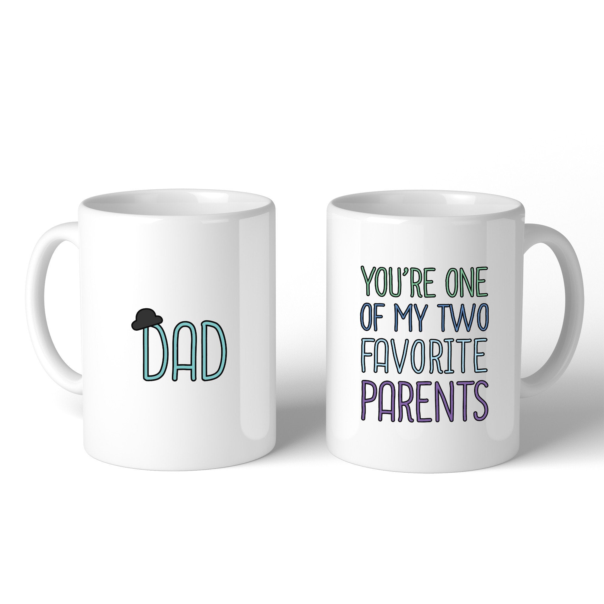 Two Favorite Parents Coffee Mug For Fathers Day | Teal Tiger