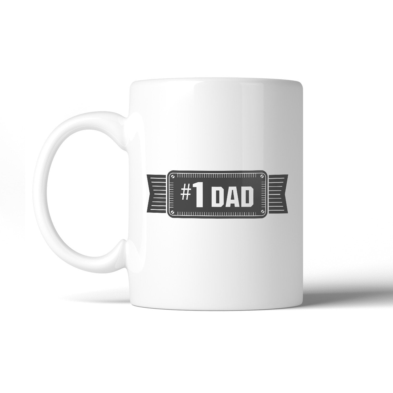 #1 Dad Ceramic Coffee Mug Unique Vintage Design | Teal Tiger