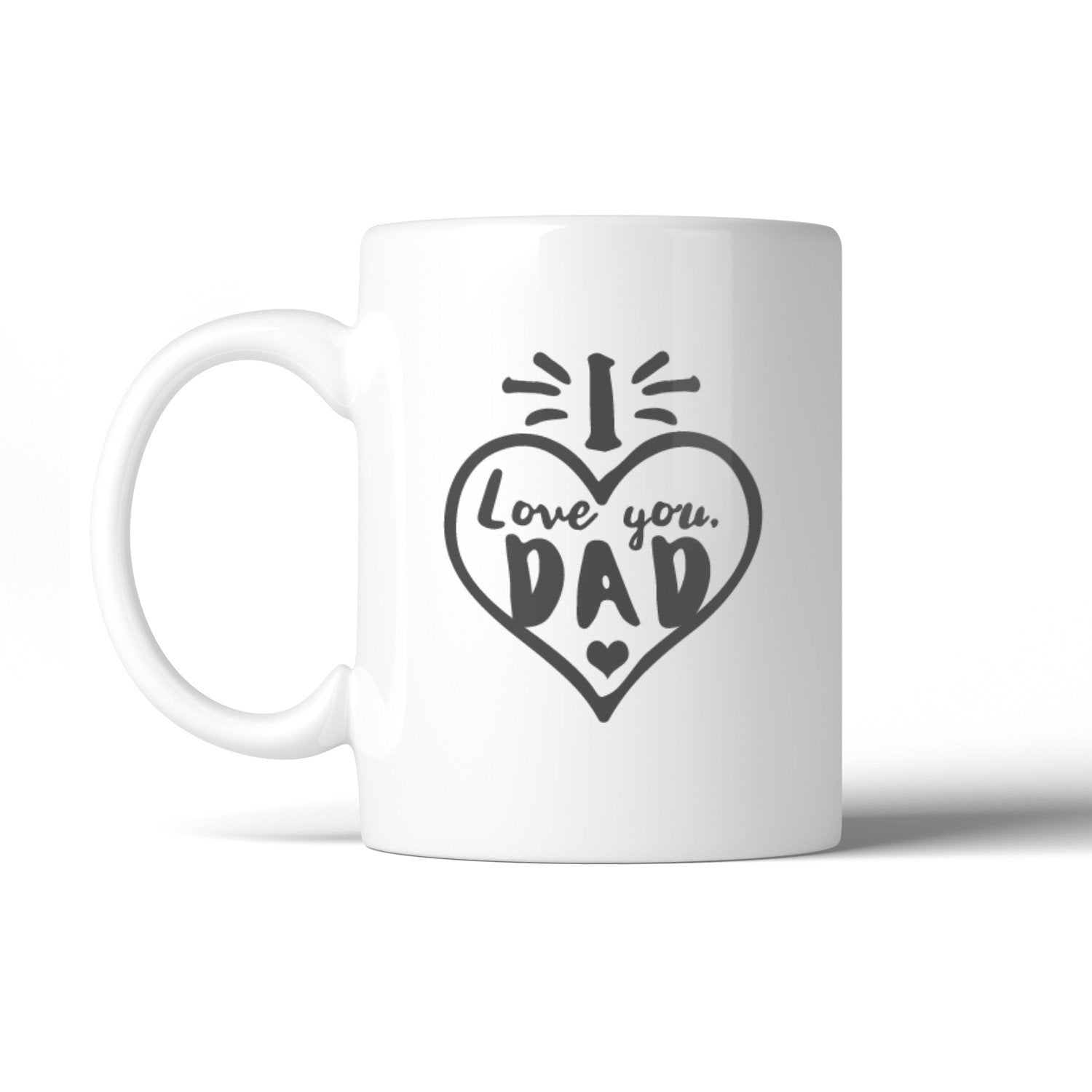 I Love You Dad Heart Ceramic Mug Dishwasher | Teal Tiger