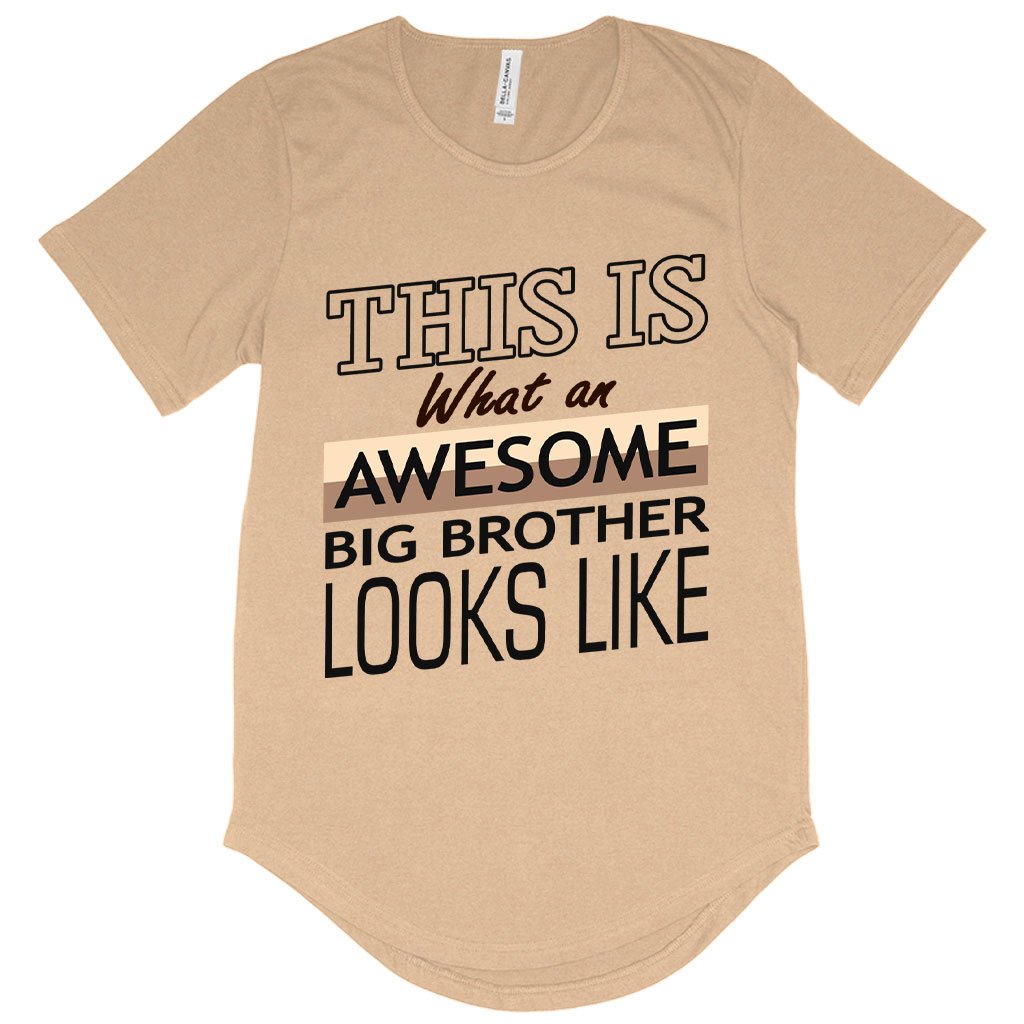 Men's Awesome Big Brother T-Shirt with Curved Hem - I'm the Big Brother T-Shirt - Funny Family T-Shirt