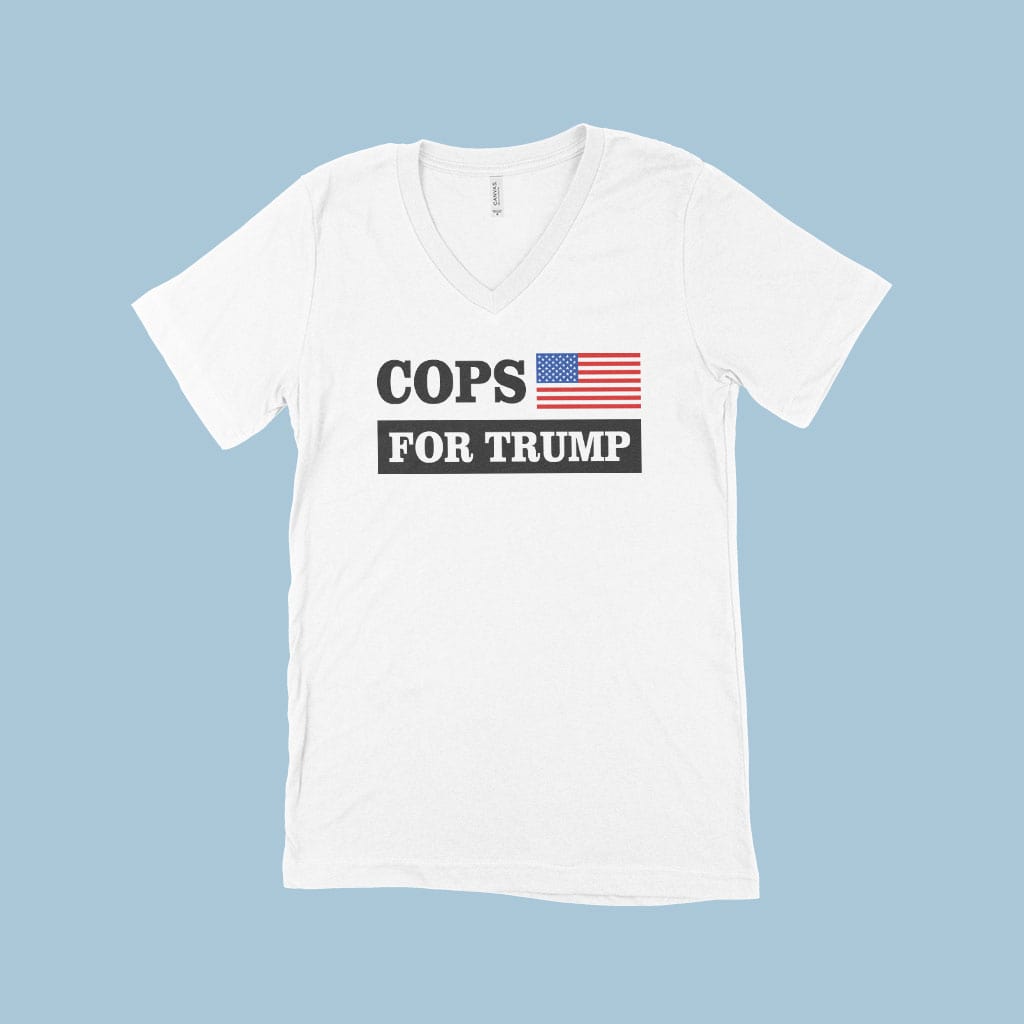 Cops for Trump V-Neck T-Shirt - Donald J Trump T-Shirts