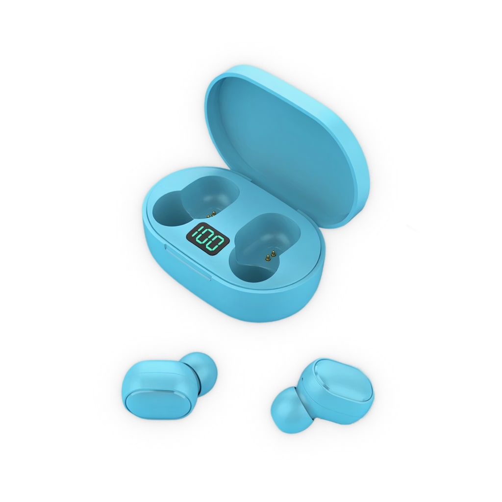 Blue Wireless Earbuds