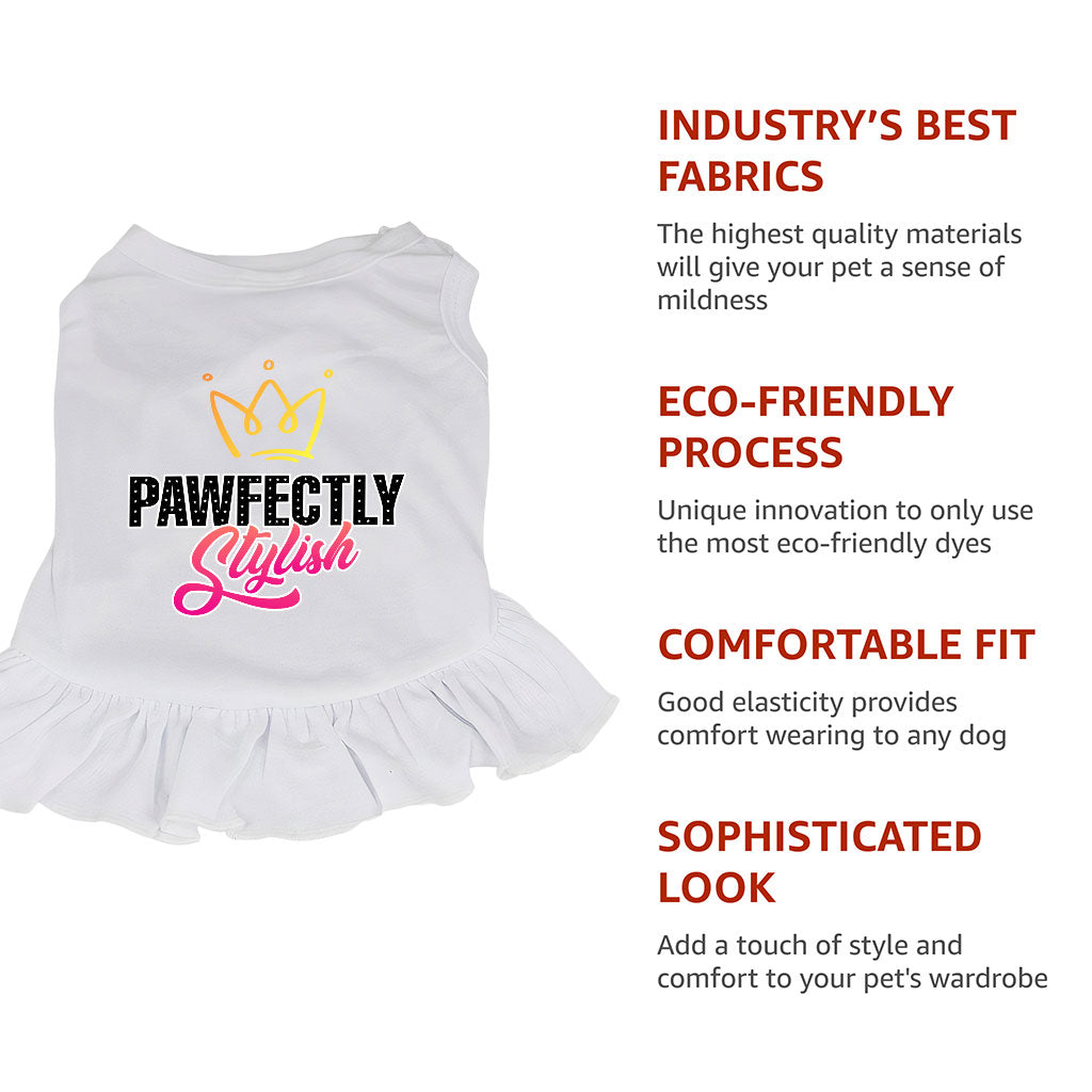 Pawfectly Stylish Dog Sundress - Crown Dog Dress Shirt - Printed Dog Clothing