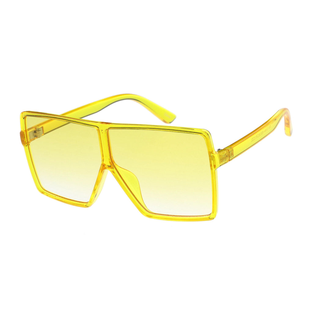 Kids Yellow Translucent Flat-Top Square Sunglasses