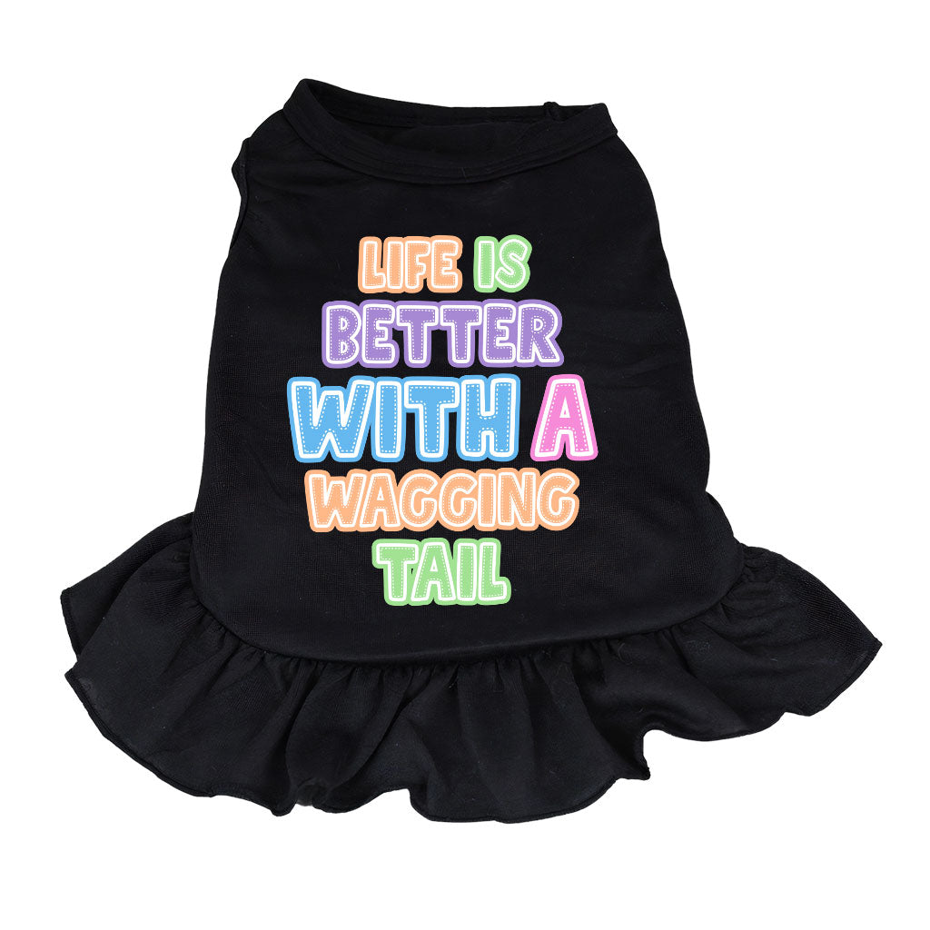 Life Is Better With a Wagging Tail Dog Sundress - Print Dog Dress Shirt - Art Dog Clothing