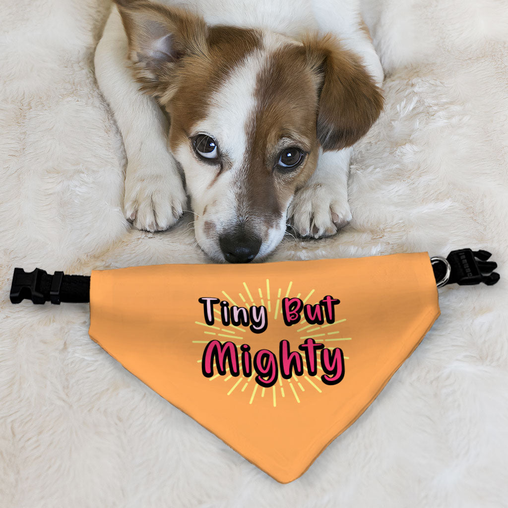 Tiny but Mighty Pet Bandana Collar - Art Scarf Collar - Word Art Dog Bandana