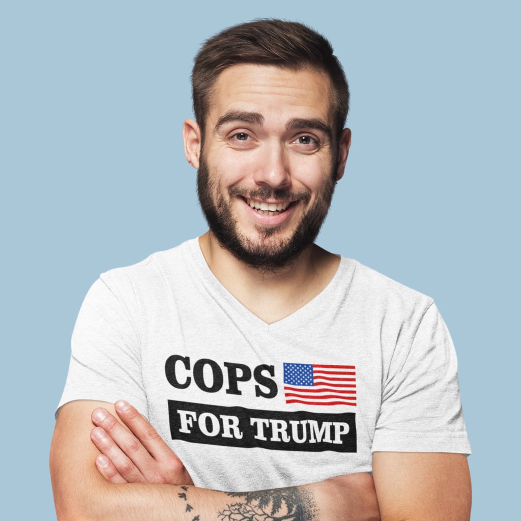 Cops for Trump V-Neck T-Shirt - President Trump Tee Shirts