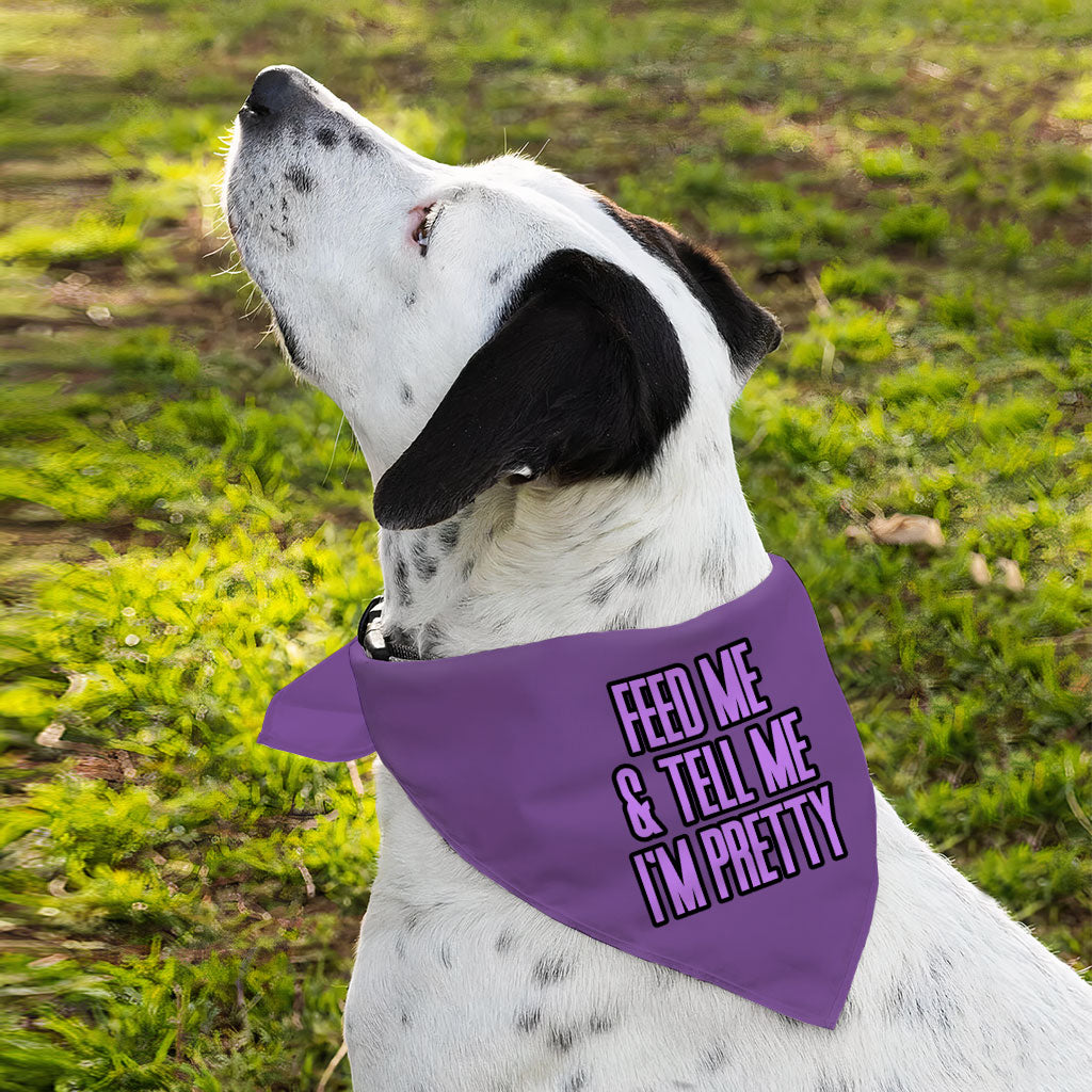 Feed Me Pet Bandana - Word Design Dog Bandana - Dog Theme Pet Scarf