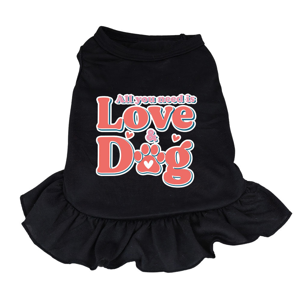 All You Need Is Love and Dog Dog Sundress - Quote Dog Dress Shirt - Themed Dog Clothing