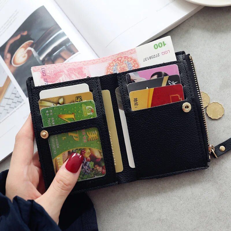 Chic Mini Wallet with Fruits Embroidery